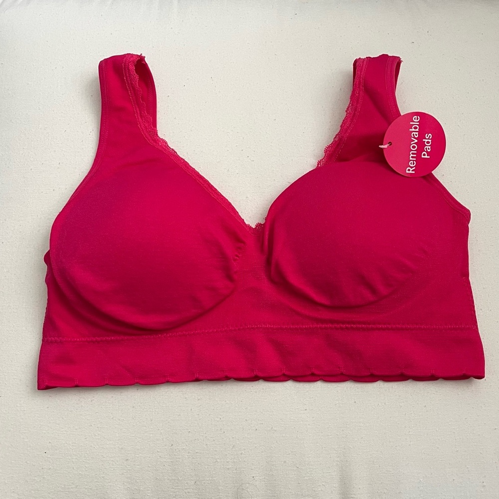 Women's Pink Intimate Bra with Removable Pads